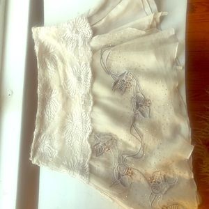 Beaded chiffon mini skirt